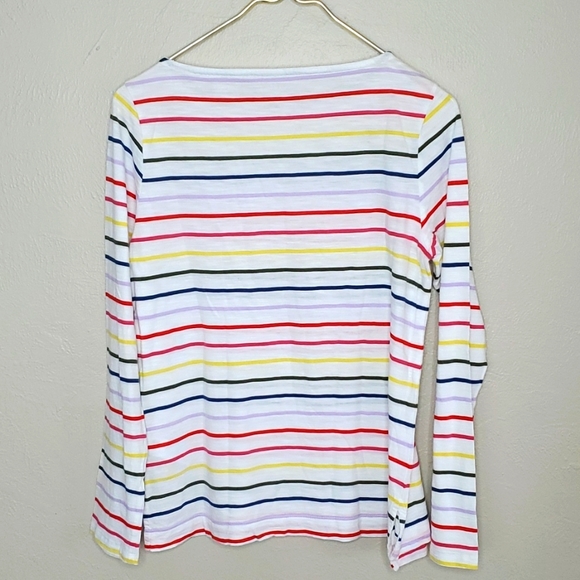 Banana Republic Spring Summer Long Sleeve Rainbow Stripe Shirt Size Medium - Picture 2 of 7